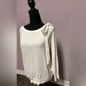WHBM Soft WOOL Blend BOW Sweater BOAT Neck